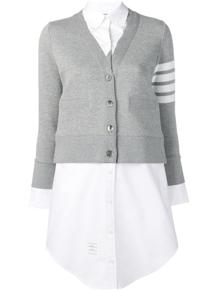 Thom Browne Trompe L'oeil Cardigan Shirtdress - Grey