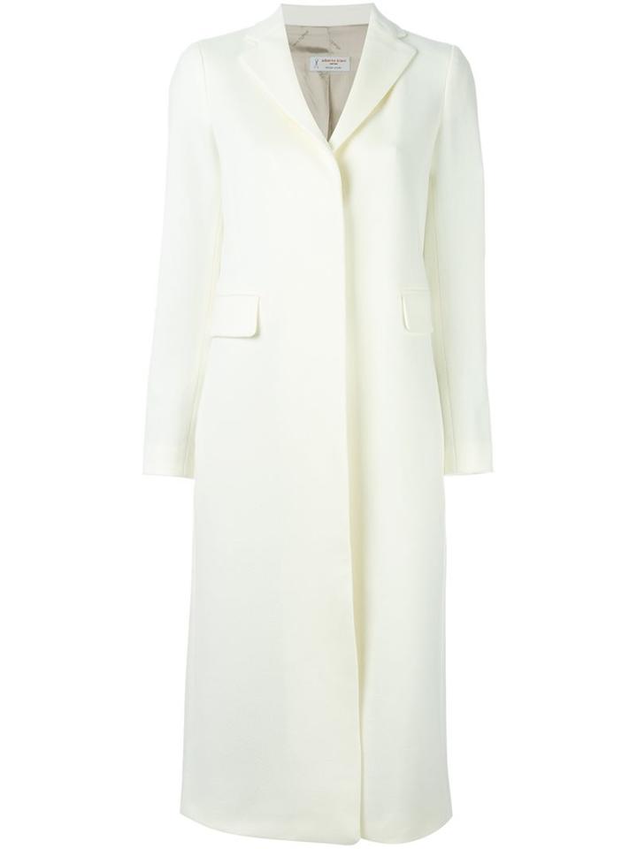 Alberto Biani Single Breasted Coat, Women's, Size: 44, White, Acetate/viscose/virgin Wool
