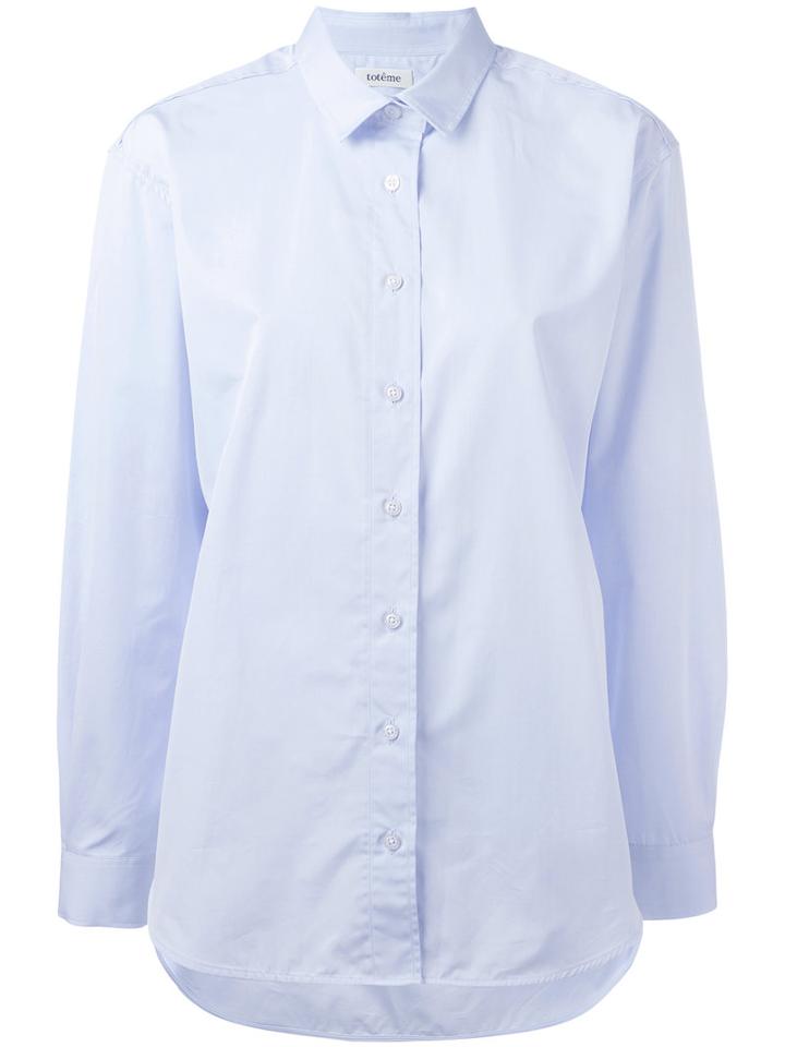 Toteme - Loose Fit Shirt - Women - Cotton - L, Women's, Blue, Cotton
