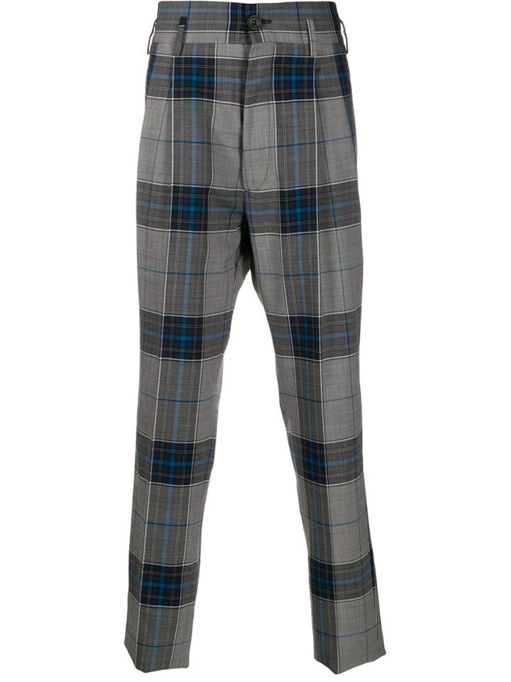 Vivienne Westwood Check Straight-leg Trousers - Grey