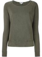 James Perse Round Neck Jumper, Women's, Size: 0, Green, Supima Cotton