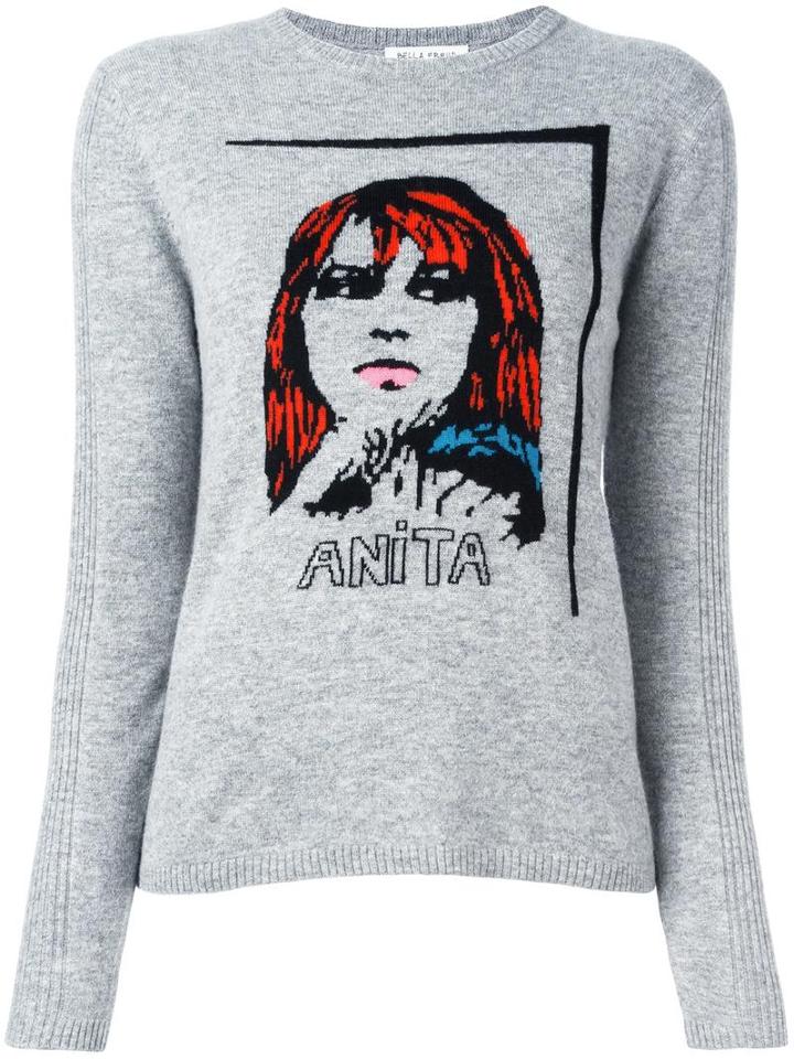 Bella Freud 'anita' Pattern Sweater, Women's, Size: Small, Grey, Cashmere/wool