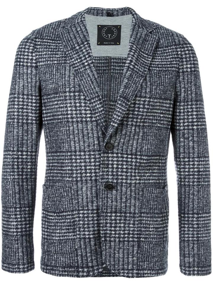 Tonello Checked Blazer, Men's, Size: Medium, Grey, Viscose/polyester/cotton/acrylic