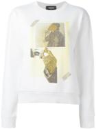 Dsquared2 Vintage Glitter Collage Sweatshirt - White