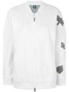 Eleventy Embellished Ziped Sweatshirt - White