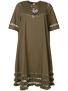 Rochas Embroidered Flared Dress - Green