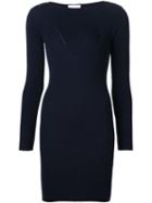 Maison Ullens Ribbed Fitted Dress, Women's, Size: Medium, Blue, Silk/cashmere/virgin Wool