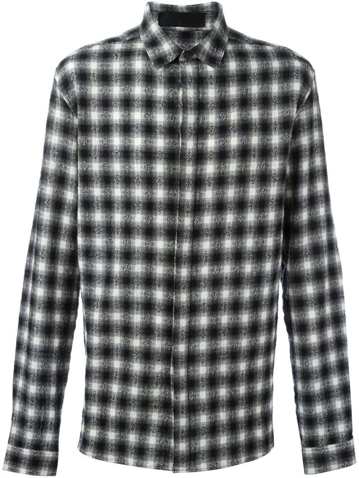 Haider Ackermann Checked Shirt, Men's, Size: Small, Black, Cotton/wool