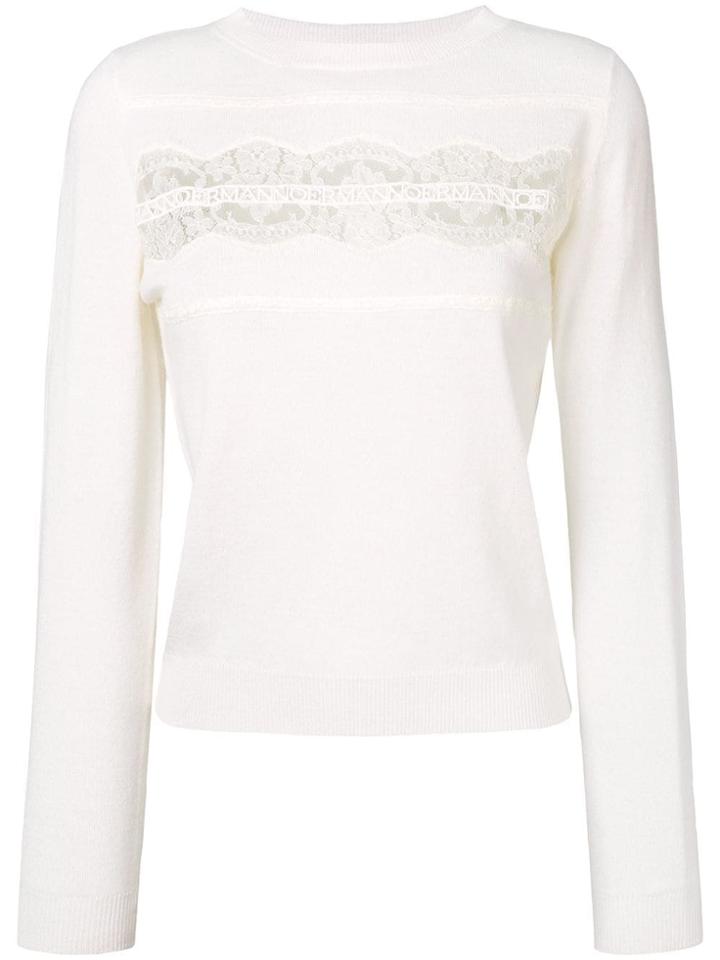 Ermanno Scervino Lace Insert Sweater - Nude & Neutrals