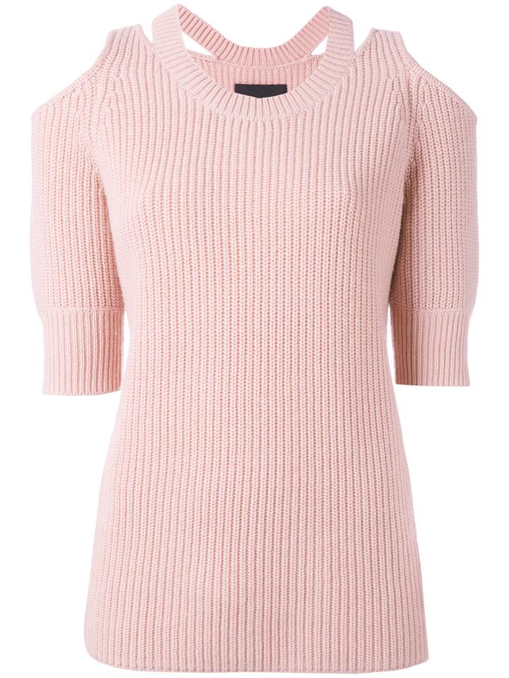 Zoe Jordan 'aristotle' Cold Shoulder Sweater, Women's, Size: Xs, Pink/purple, Cashmere/wool