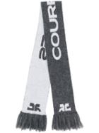 Courrèges Two Tone Knitted Scarf - Grey
