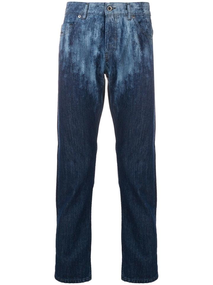 Diesel Black Gold Slim Jeans In Lasered Denim - Blue