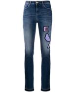 Ea7 Emporio Armani Slim-fit Logo Patch Denim Jeans - Blue