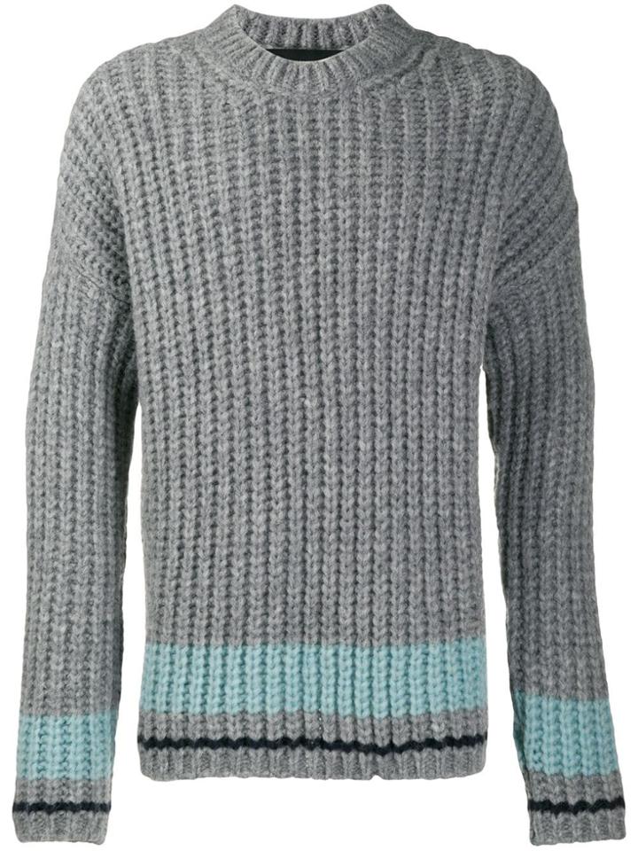 Dsquared2 Striped Chunky Knit Jumper - Grey