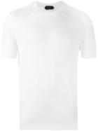 Zanone Plain T-shirt, Men's, Size: 48, White, Cotton