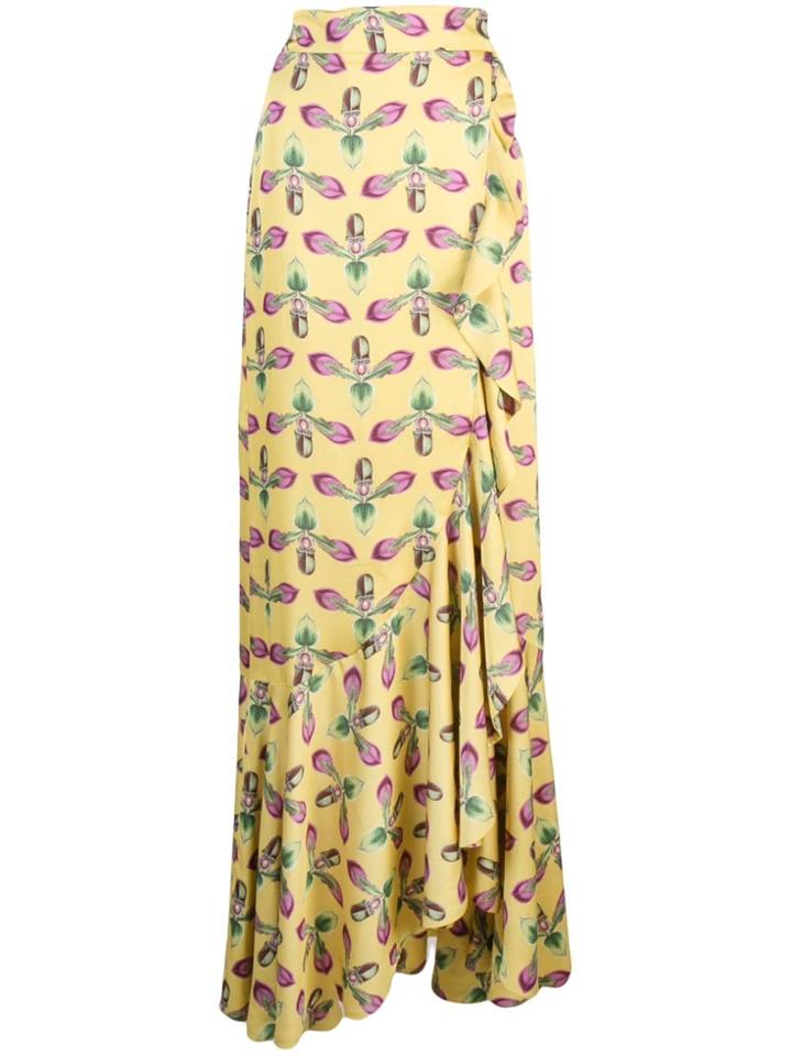 Patbo Printed Maxi Wrap Skirt - Yellow