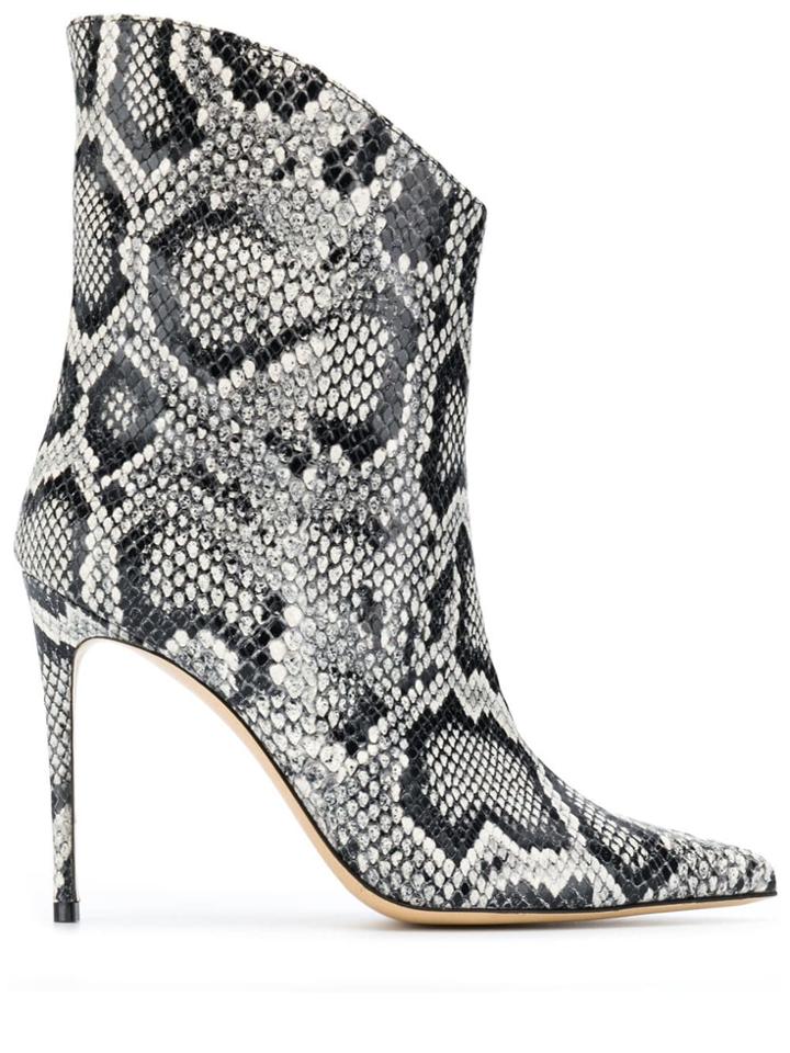 Aldo Castagna Elise Snake Effect Boots - Black