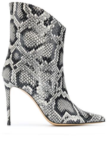 Aldo Castagna Elise Snake Effect Boots - Black