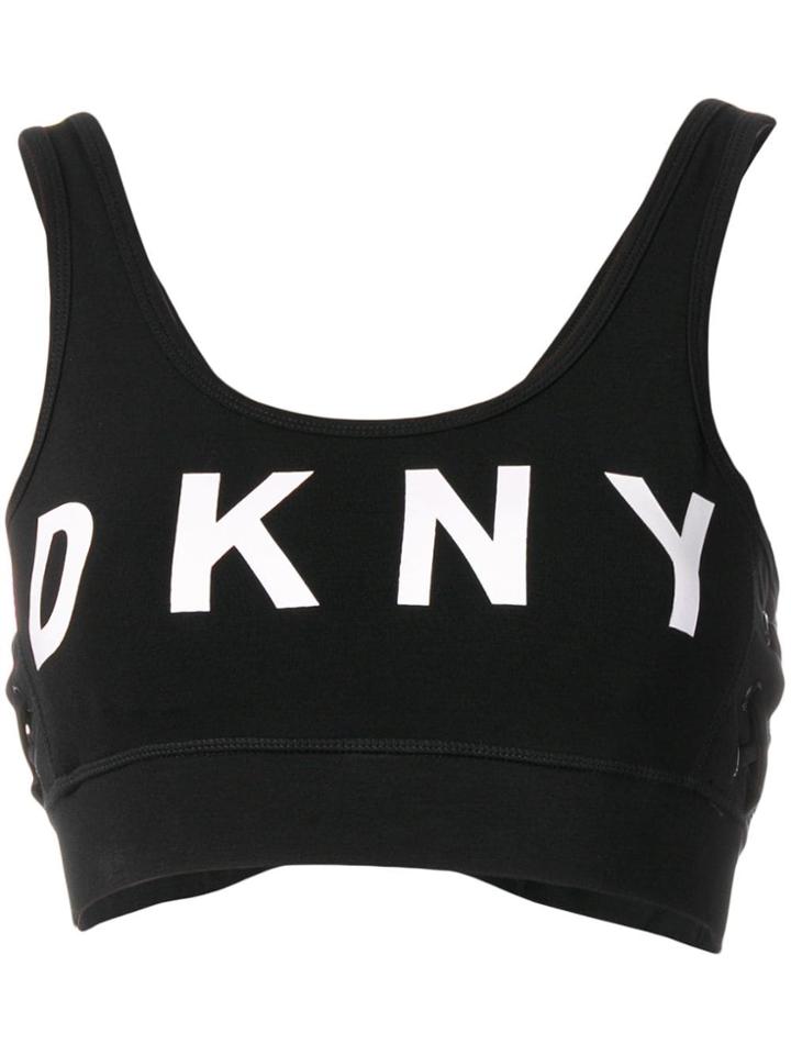 Donna Karan Dkny - Woman - Logo Lace Up Bra Top - Black
