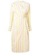 Ports 1961 Striped Wrap-front Dress - Yellow