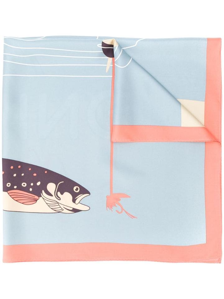 Neul Fishing Print Scarf - Blue