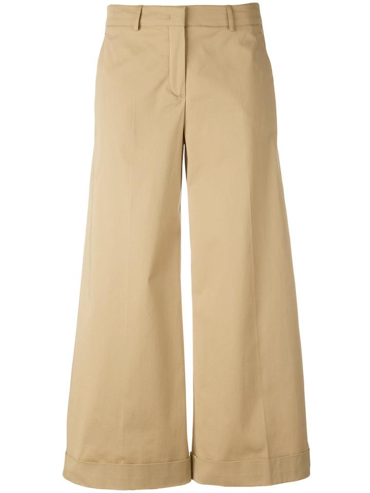 Loro Piana Cropped Palazzo Trousers, Women's, Size: 40, Nude/neutrals, Cotton/spandex/elastane