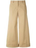 Loro Piana Cropped Palazzo Trousers, Women's, Size: 40, Nude/neutrals, Cotton/spandex/elastane