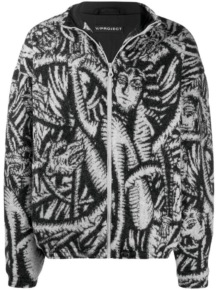 Y/project All-over Knitted Pattern Jacket - Grey