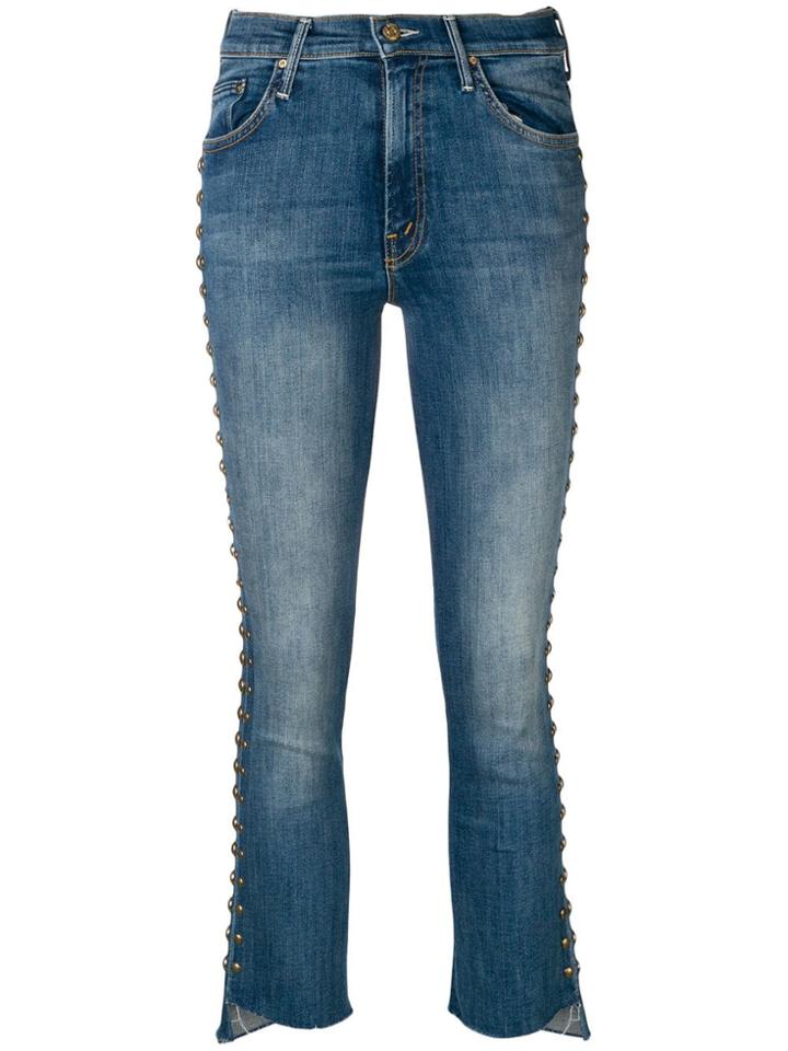 Mother Stud Embellished Jeans - Blue