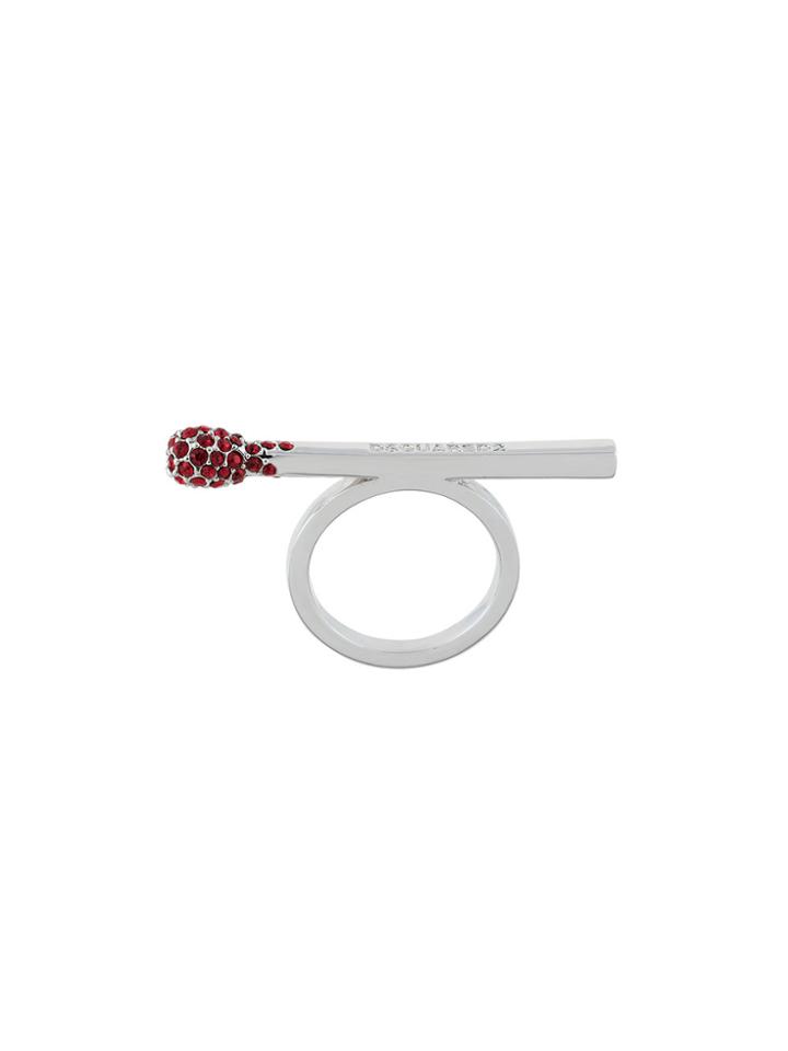 Dsquared2 Crystal-embellished Matchstick Ring - Metallic