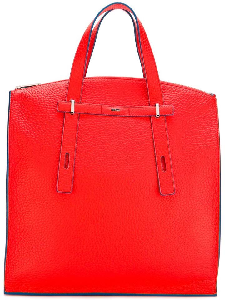 Furla 'my 007' Tote Bag, Men's, Yellow/orange, Calf Leather