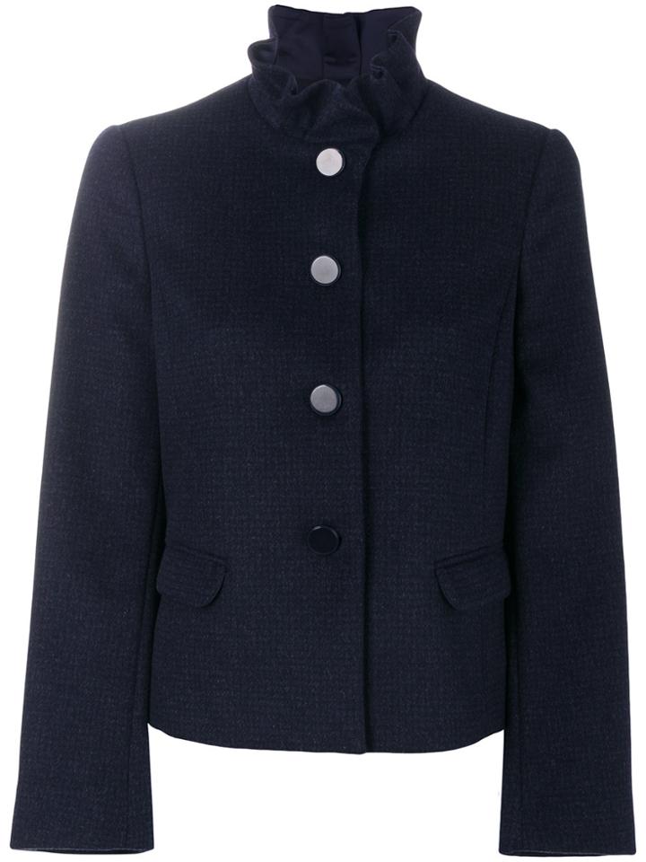 Armani Collezioni Ruffled Neck Jacket - Blue