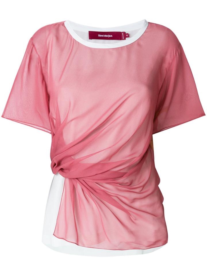 Sies Marjan Draped T-shirt - Pink & Purple