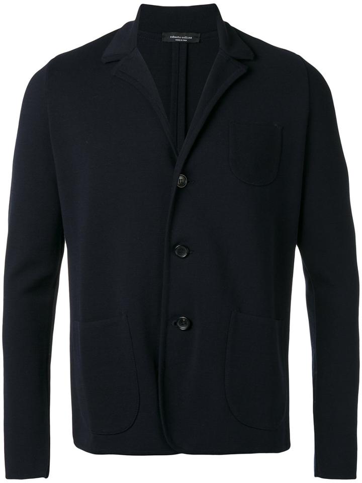 Roberto Collina - Knit Blazer - Men - Cotton - 48, Blue, Cotton