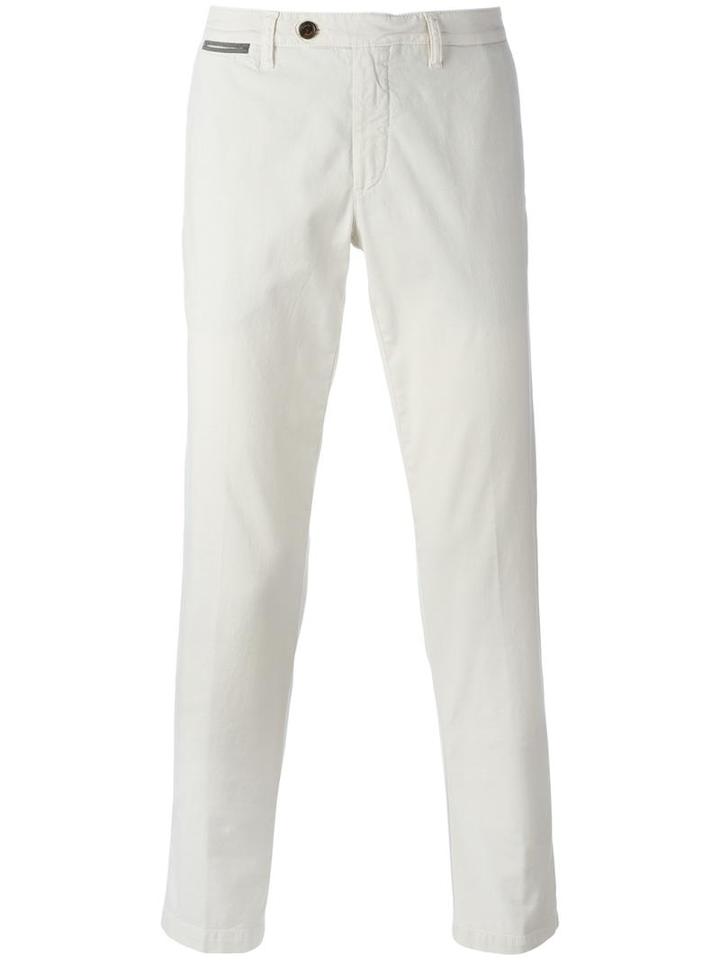 Eleventy Tapered Trousers, Men's, Size: 32, White, Cotton/linen/flax/spandex/elastane