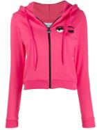 Chiara Ferragni Cropped Sweatshirt Jacket - Pink