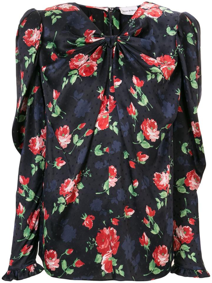 Magda Butrym Floral Silk Blouse - Blue