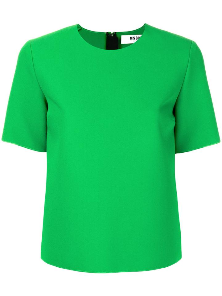 Msgm Raw-edge Blouse - Green