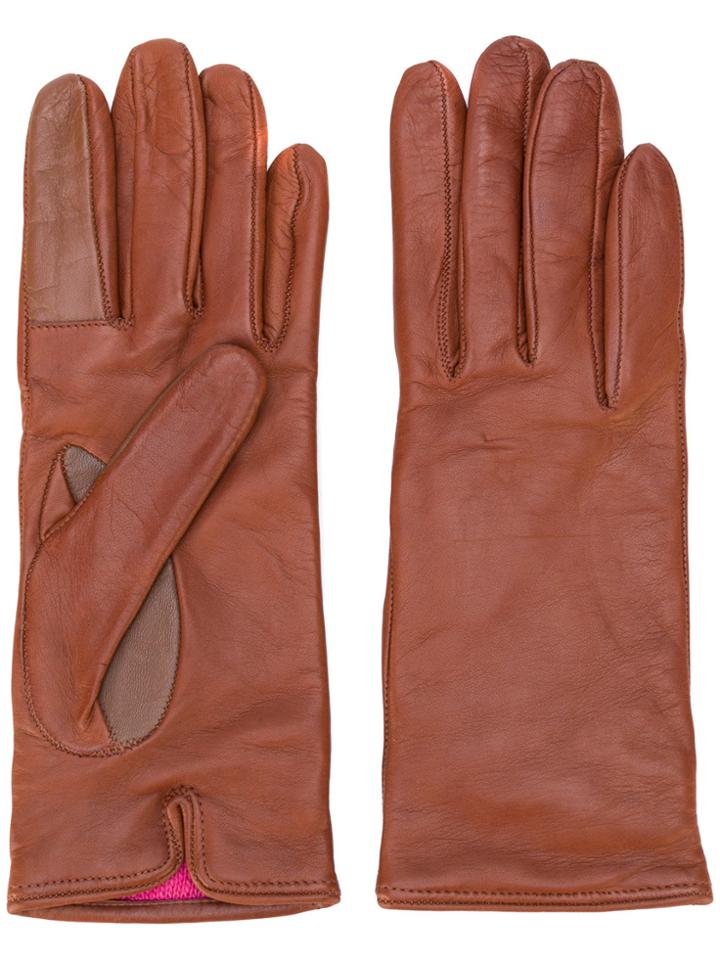 Ps By Paul Smith Distressed Stitch Gloves - Brown