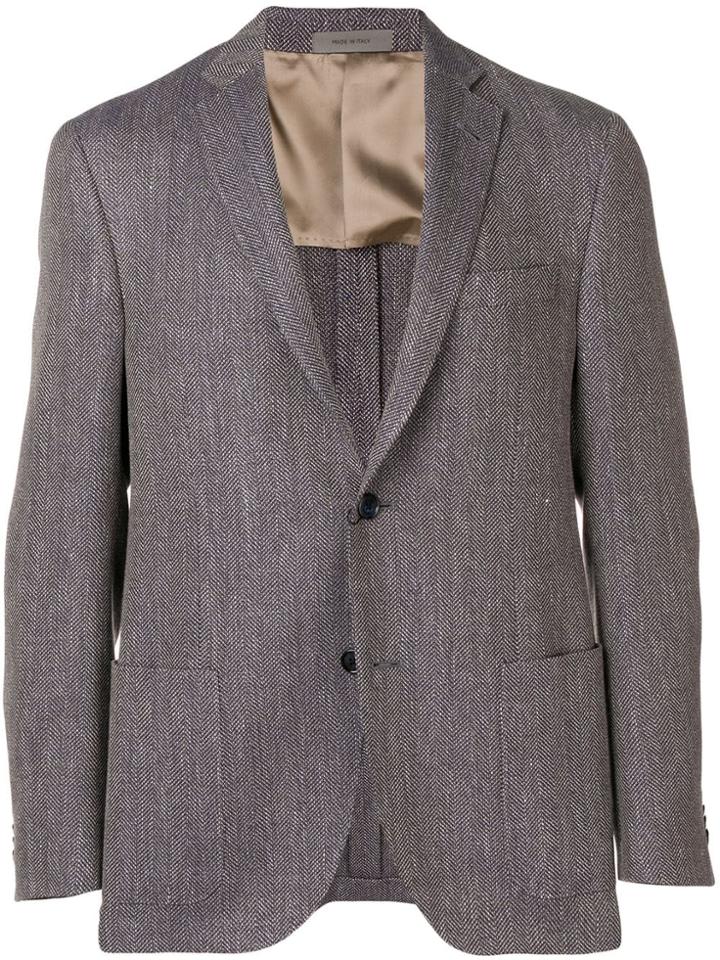 Corneliani Tweed Blazer Jacket - Blue