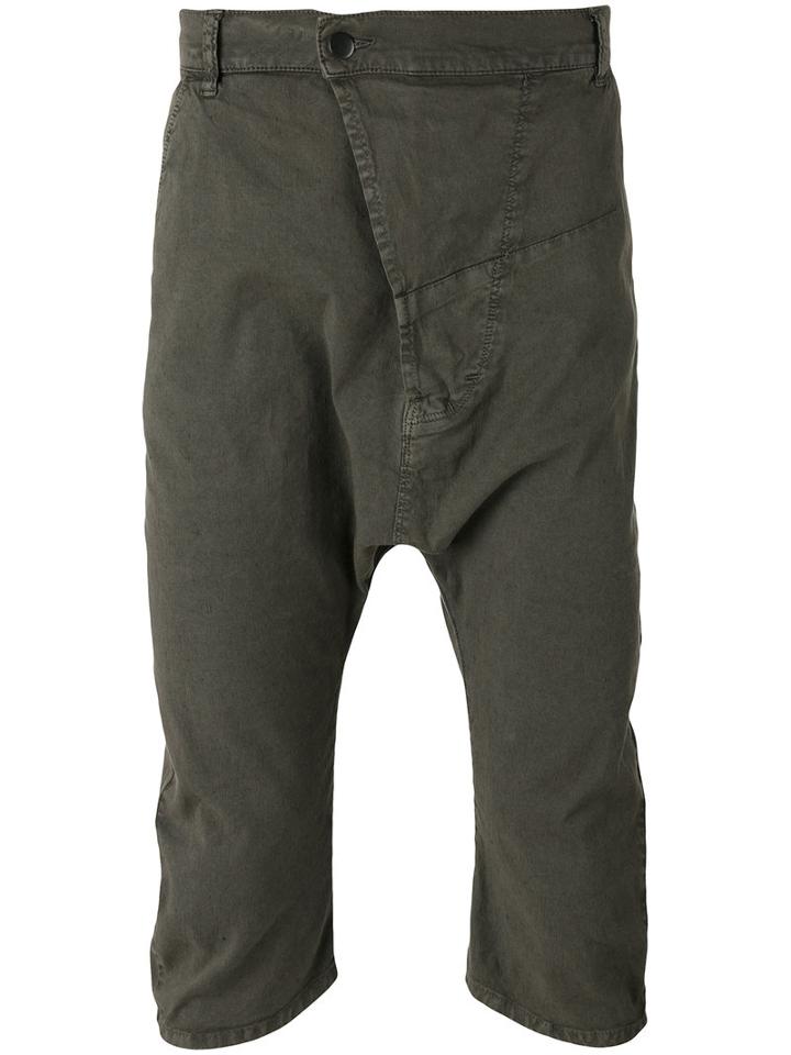 Andrea Ya'aqov Drop-crotch Shorts, Men's, Size: Xl, Brown, Cotton/linen/flax/spandex/elastane
