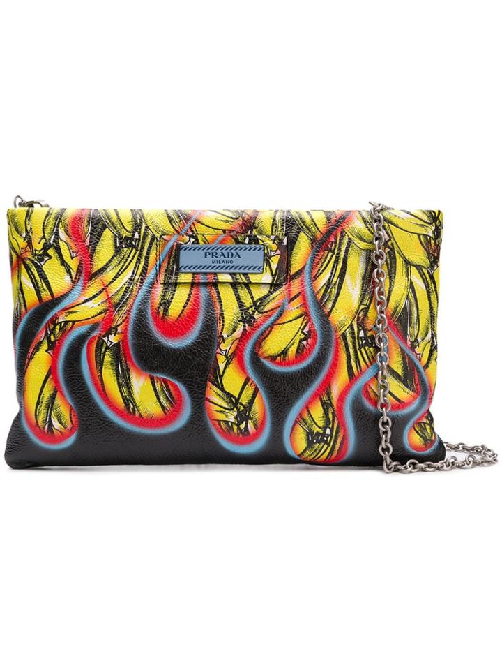 Prada Banana Flame Clutch - Yellow