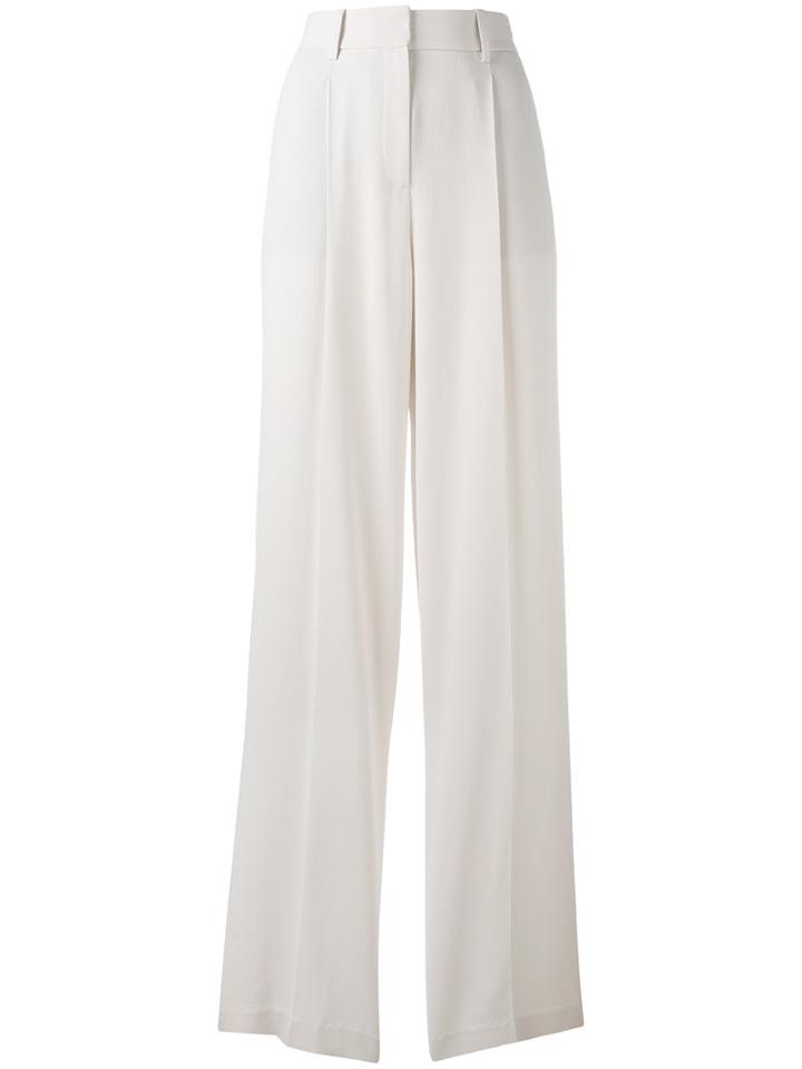 Theory - High Waisted Trousers - Women - Polyester/polyurethane/acetate/viscose - 6, Nude/neutrals, Polyester/polyurethane/acetate/viscose