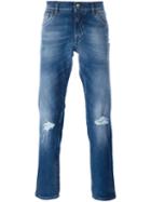 Dolce & Gabbana Distressed Jeans, Men's, Size: 44, Blue, Cotton/spandex/elastane
