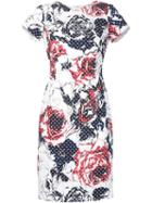 Carolina Herrera Rose Print Pencil Dress