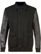 Junya Watanabe Comme Des Garçons Contrast Sleeve Bomber Jacket, Men's, Size: Medium, Black, Cotton/polyester/artificial Leather