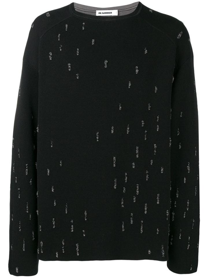 Jil Sander Distressed Detailed Sweater - Black