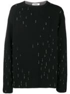 Jil Sander Distressed Detailed Sweater - Black