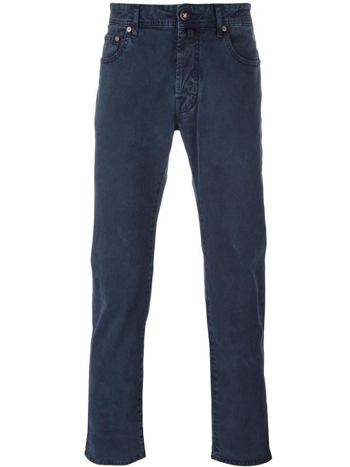 Jacob Cohen Straight Trousers, Men's, Size: 30, Blue, Cotton/spandex/elastane