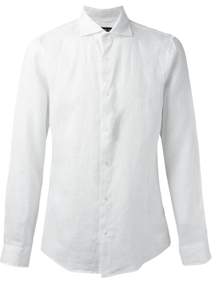 Michael Kors Classic Button Down Shirt, Men's, Size: Large, White, Linen/flax